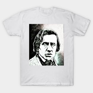 Frédéric Chopin Black and White Portrait | Frédéric Chopin Artwork 3 T-Shirt